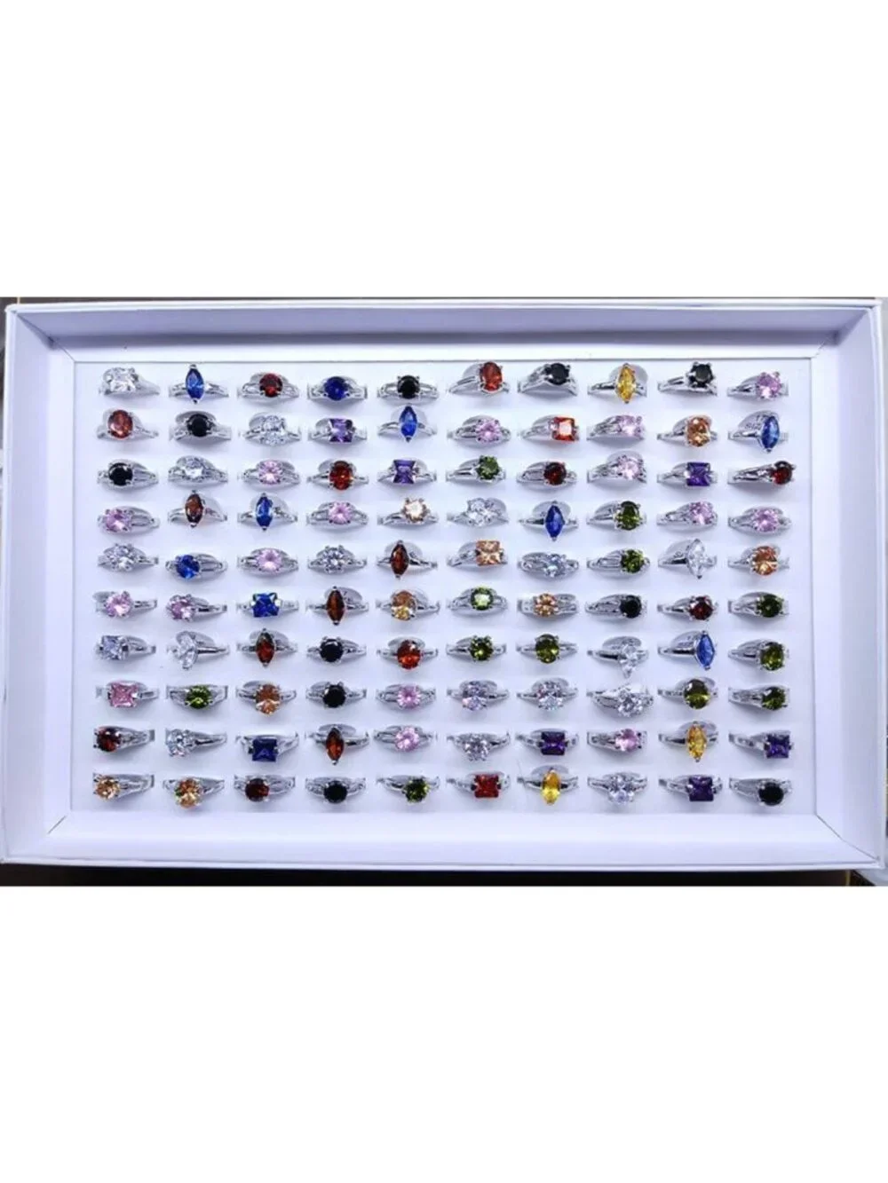 Colorful Zircon Stone Stacking Rings Lot | Wholesale Birthstone Jewelry